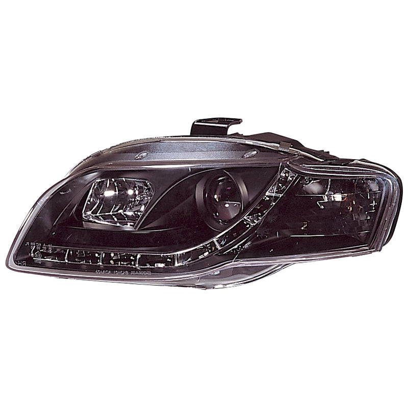 Přední světla, DRL pasují na Audi A4 B7 2005-2008 - černá