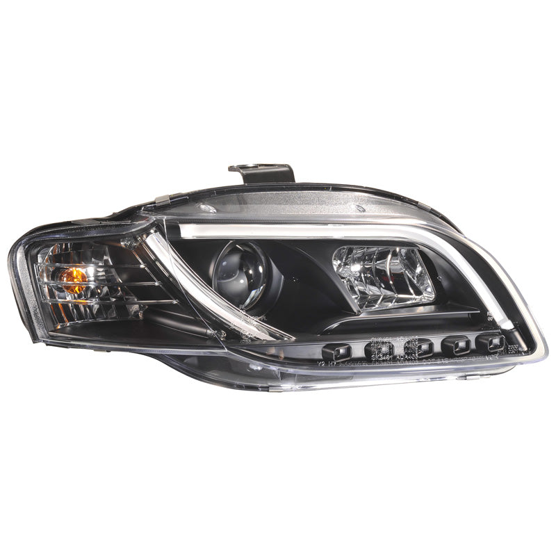 Headlights, DRL 'Light-Bar' fits Audi A4 B7 2005-2008 - black