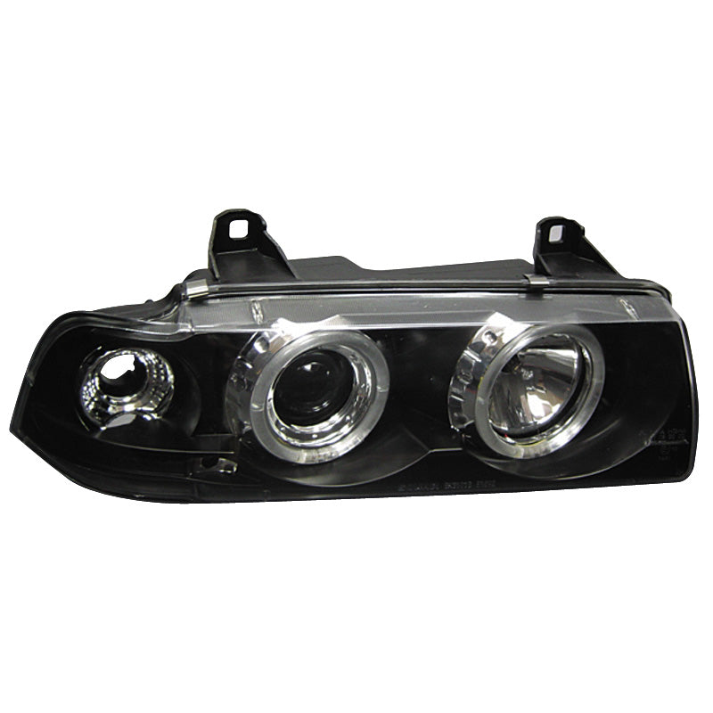 Przednie reflektory, pasuje do BMW 3-Series E36 Sedan/Touring - czarny - w tym kierunkowskazy i Halos