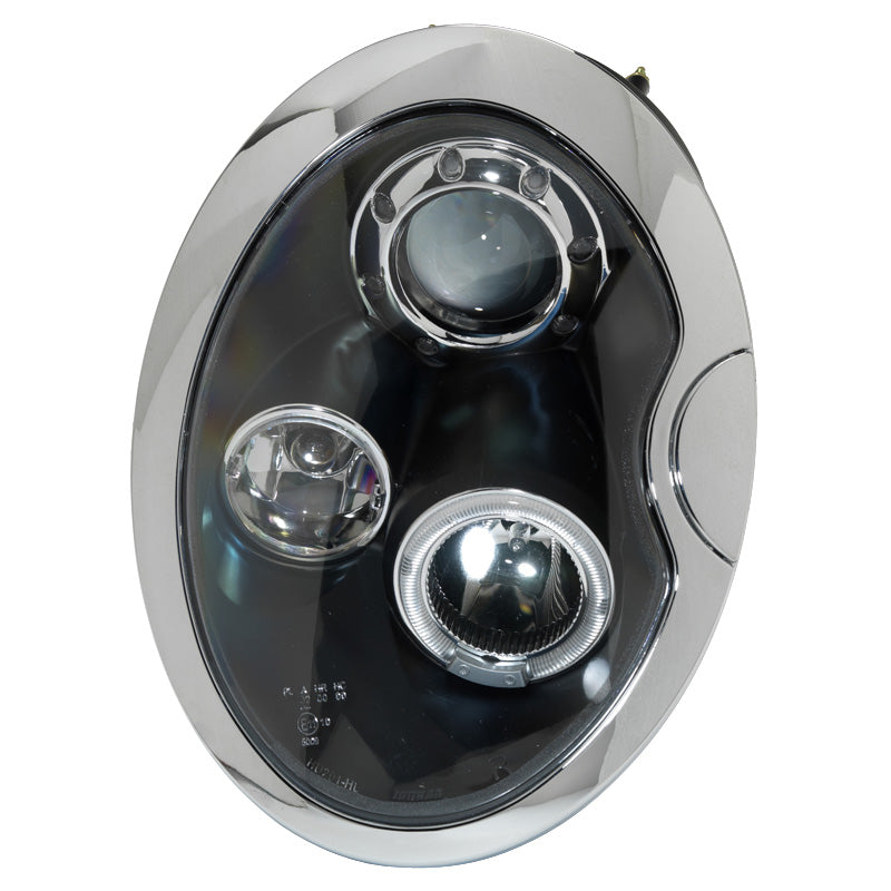 Faros, compatible con BMW New Mini R50-R53 2001-2006 - negro - incl. Halos
