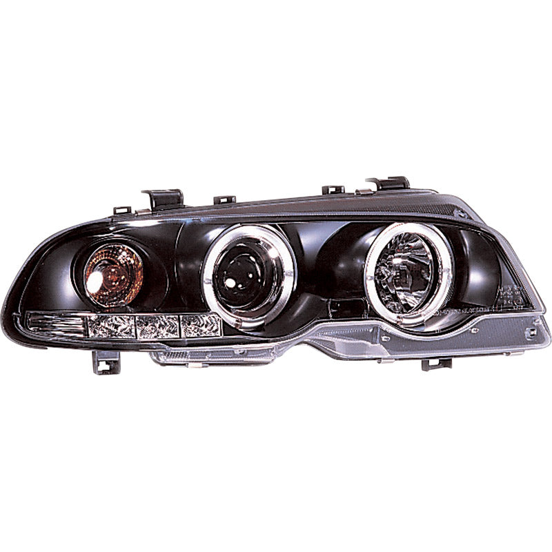 Faros delanteros, compatible con BMW 3-Series E46 Coupe/Convertible 1999-2002 - negro - incl. Halos & Levelling Motor