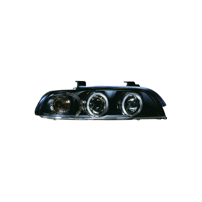 Faros, compatible con BMW 5-Series E39 1996-2003 - negro - incl. Halos & Levelling Motor