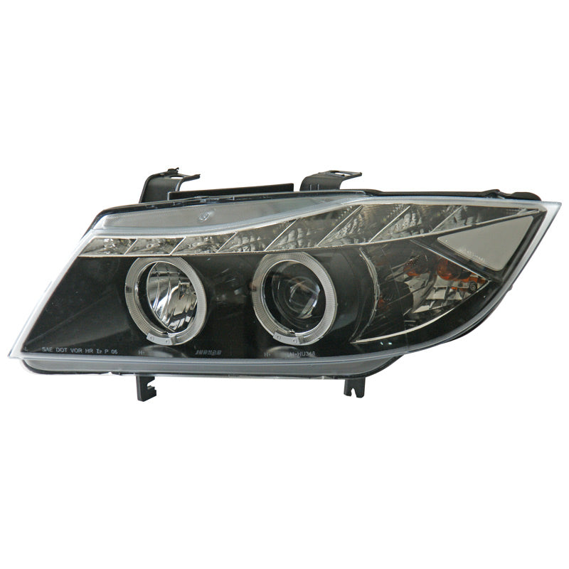 Faros, aspecto DRL Fits BMW 3-Series E90/E91 2005-2008 - negro - incl. intermitentes y halos