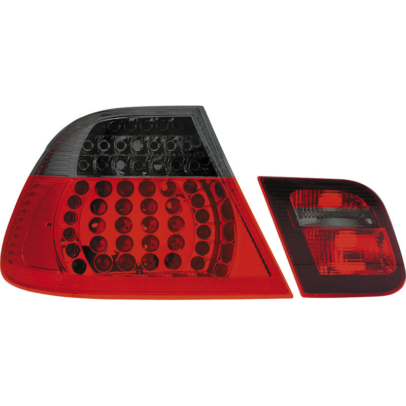 AutoStyle, pilotos traseros LED, compatibles con BMW 3-Series E46 Sedan 1998-2001 - Rojo/Humo