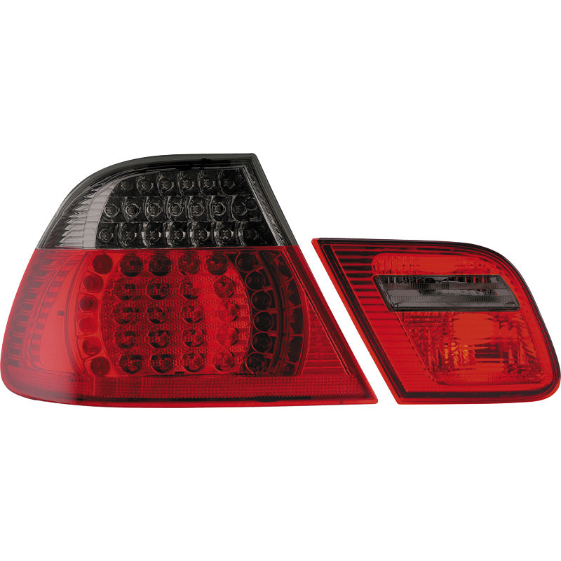 AutoStyle, pilotos traseros LED, compatibles con BMW 3-Series E46 Coupe 1999-2003 - Rojo/Ahumado