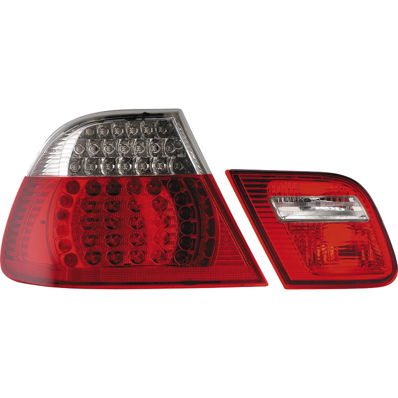 AutoStyle, LED tail lights, fits BMW 3-Series E46 Coupe 1999-2003 - Red/Clear