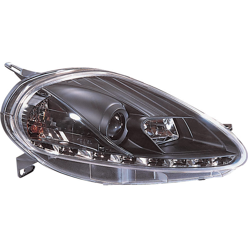 Faros, DRL Fits Fiat Grande Punto 2005-2008 - negro - incl. motor de ajuste