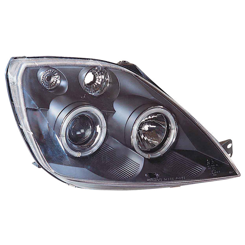 Faros delanteros, para Ford Fiesta VI 2002-2008 - negro - incl. Halos