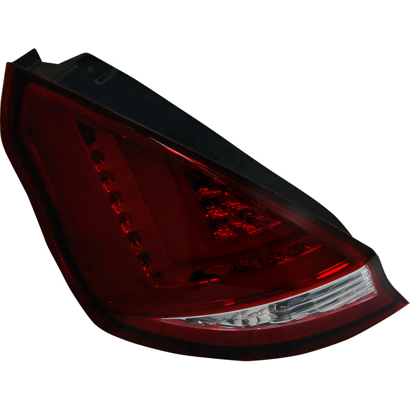 AutoStyle, pilotos traseros LED, para Ford Fiësta VII 3/5 puertas 2008-2012 - Rojo/Transparente
