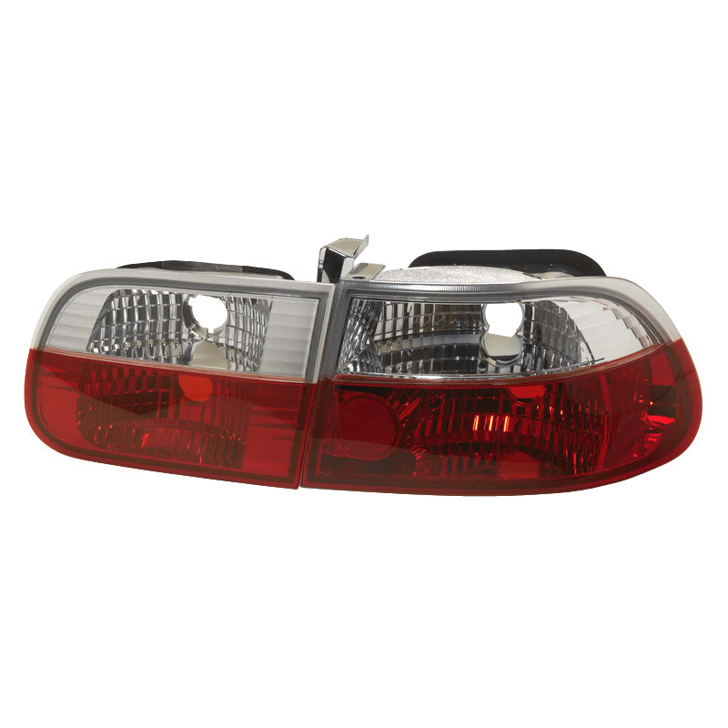 Pilotos traseros, aptos para Honda Civic HB 3 puertas 1992-1995 - Rojo/Cristal