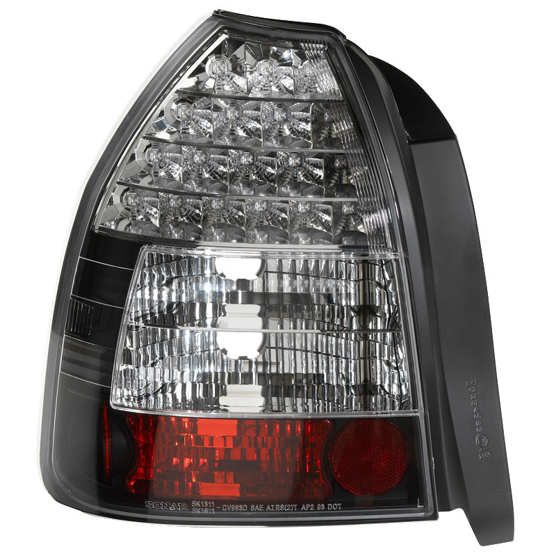 AutoStyle, tylne lampy LED, pasuje do Honda Civic HB 3-drzwi 1996-2001 - czarne