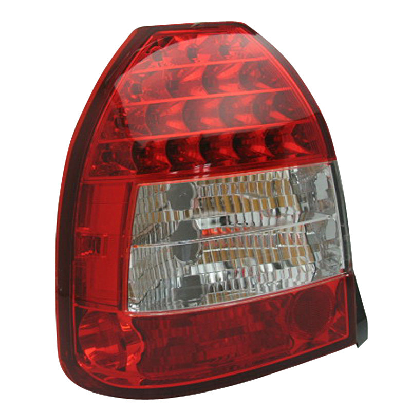 AutoStyle, pilotos traseros LED, para Honda Civic HB 3 puertas 1996-2001 - Rojo/Transparente