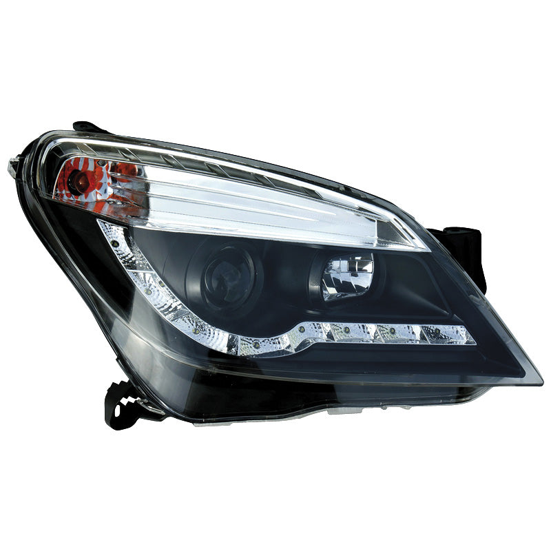 Fari anteriori, effetto DRL adatti a Opel Astra H 2004-2009 - neri
