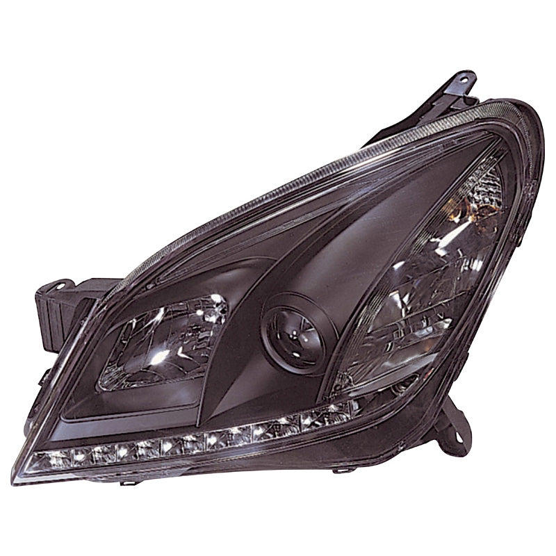 Headlights, DRL-Look fits Opel Astra H 2004-2009 - black