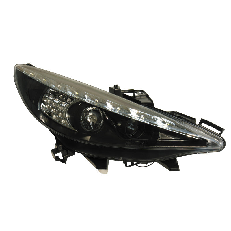 Faros, DRL-Look compatibles con Peugeot 207 3/5 puertas - negro