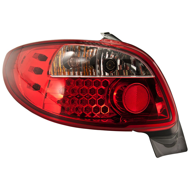AutoStyle, pilotos traseros LED, compatibles con Peugeot 206 excl. CC/SW - Red/Clear