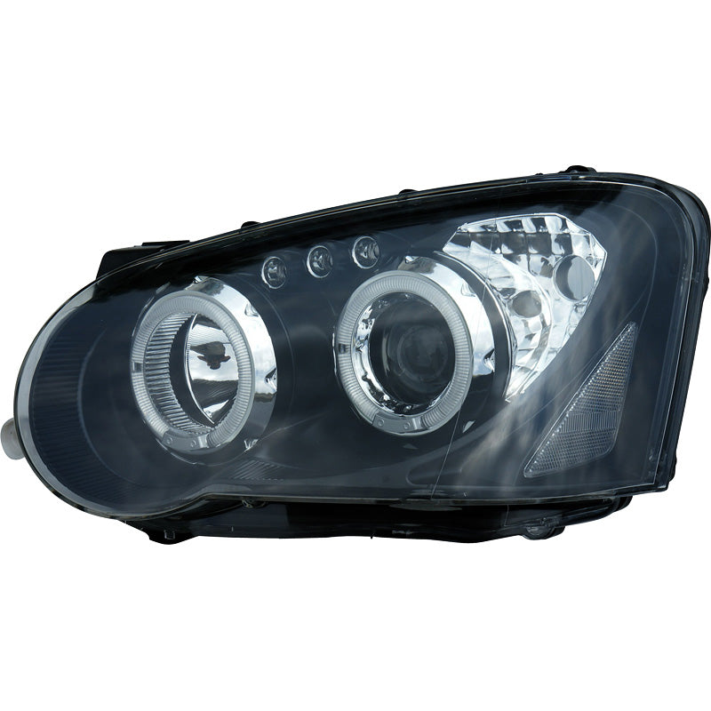 Přední světlomety, pasují na Subaru Impreza 2003-2005 - černé - včetně Halos
