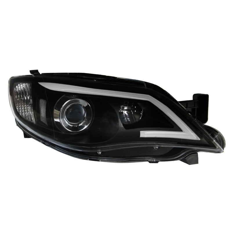 Fari anteriori, look DRL 'Light-Bar' adatti per Subaru Impreza 2008-2014 - nero