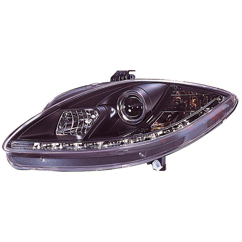 Headlights, DRL fits Seat Leon/Altea/Toledo 2005-2009 - black