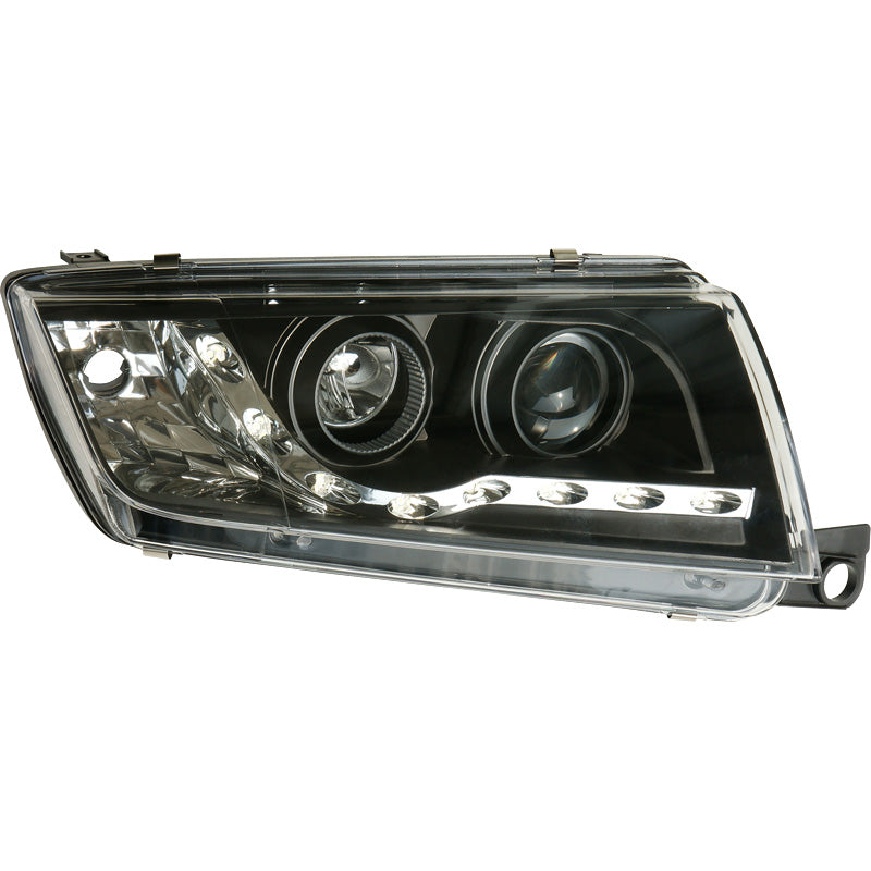 Reflektory, w stylu DRL pasujące do Skoda Fabia 2000-2004 - czarne