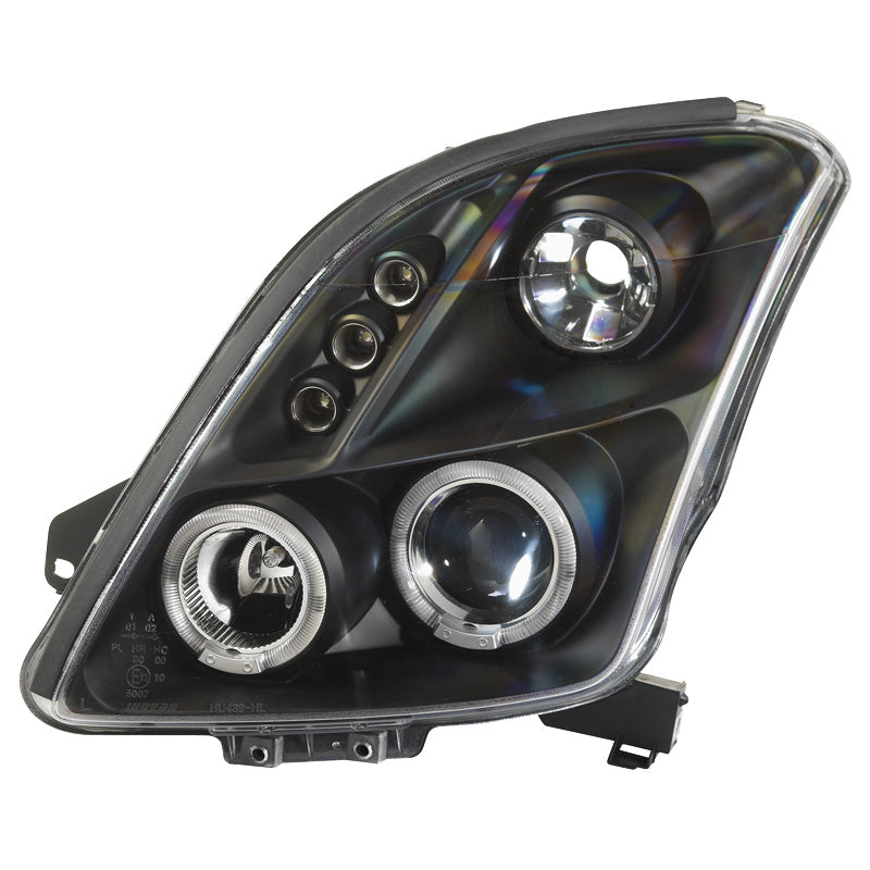 Přední světlomety, pasuje na Suzuki Swift II 2005-2010 - černá - včetně Halos