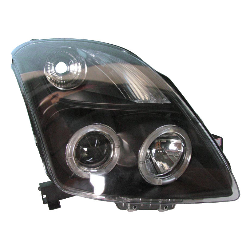 Reflektory przednie, pasują do Suzuki Swift II 2005-2010 - czarne - w tym Halo - Type 2
