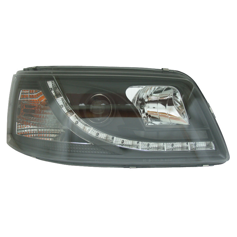 Faros delanteros, aspecto DRL compatibles con Volkswagen T5 2003-2010 - negro