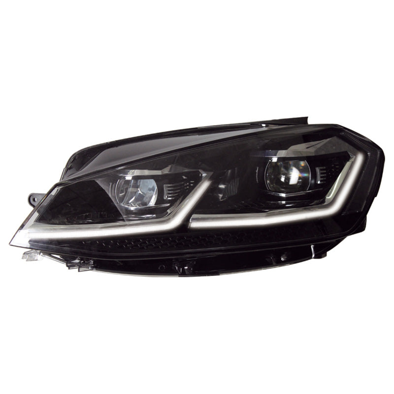 Reflektory przednie, wygląd 7.5 pasuje do Volkswagen Golf VII 2012-2017 - czarne - z dynamicznym światłem do jazdy dziennej