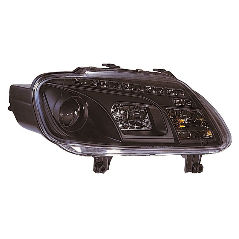 Reflektory, DRL-Look pasują do Volkswagen Touran 2003-2006 & Caddy II 2004-2010 - czarne