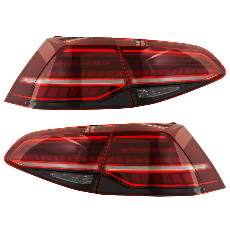 AutoStyle, LED tylne lampy, pasuje do Volkswagen Golf VII 2012-2017 i Facelift (7.5) 2017- bez Variant - Red/Smoke - z dynamicznym światłem do jazdy dziennej