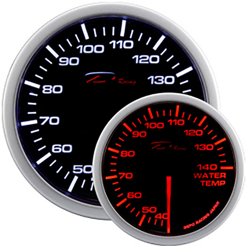 Depo Racing, WA-Series měřič teploty vody - 40-140°C - 52mm - kouřové sklo - včetně držáku na kelímek