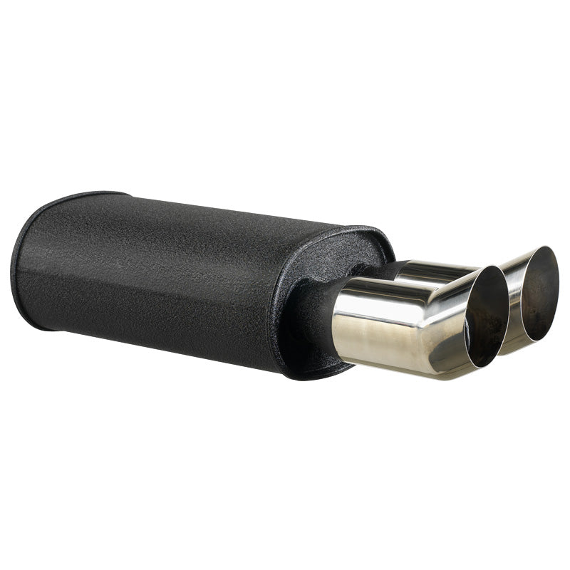 AutoStyle, DTM Universal Sportudstødning - Sort - Tilslutning 63,5mm / Udgang 2x76mm