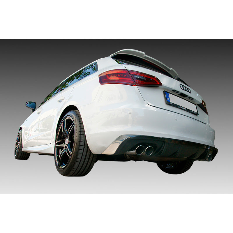 Motordrome, grembialatura paraurti posteriore (diffusore), adatta per Audi A3 8V Sportback 2012-2016 (incavo scarico sinistro+destro) (ABS)