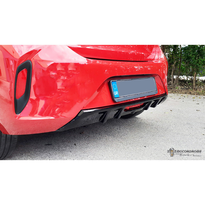 Motordrome, minigonna paraurti posteriore (diffusore), adatta a Opel Corsa F GS-Line 2019- (con scarico singolo) (ABS)