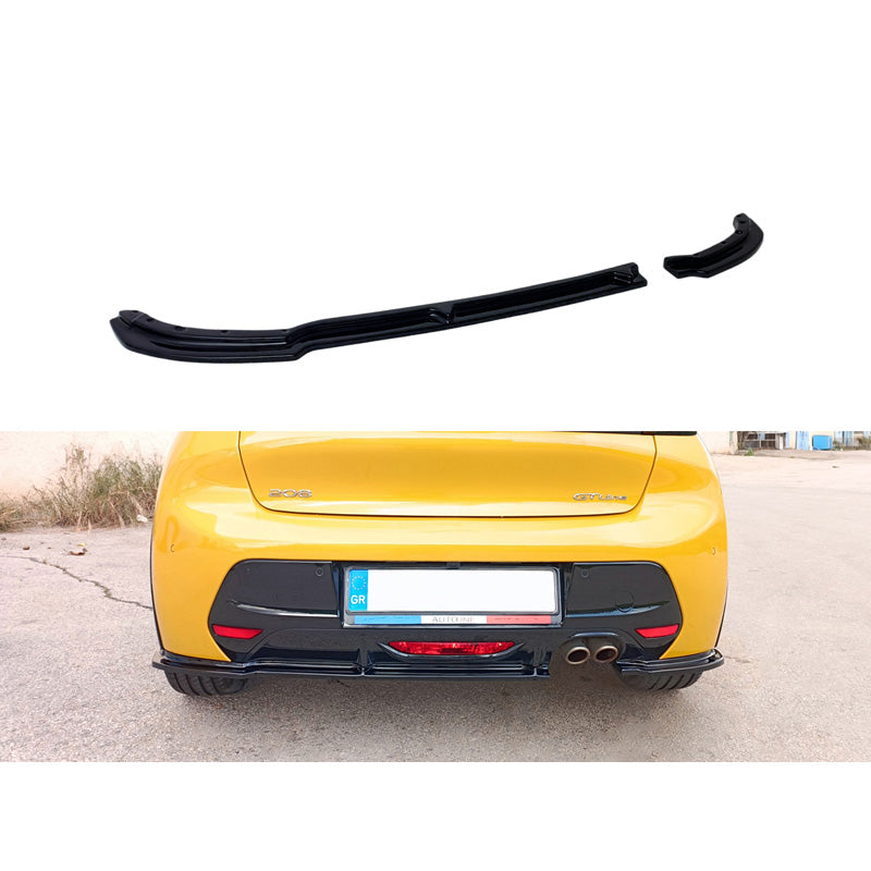 Motordrome, jupe de pare-chocs arrière (diffuseur) V.2, convient à Peugeot 208 II 2019- (ABS noir brillant)