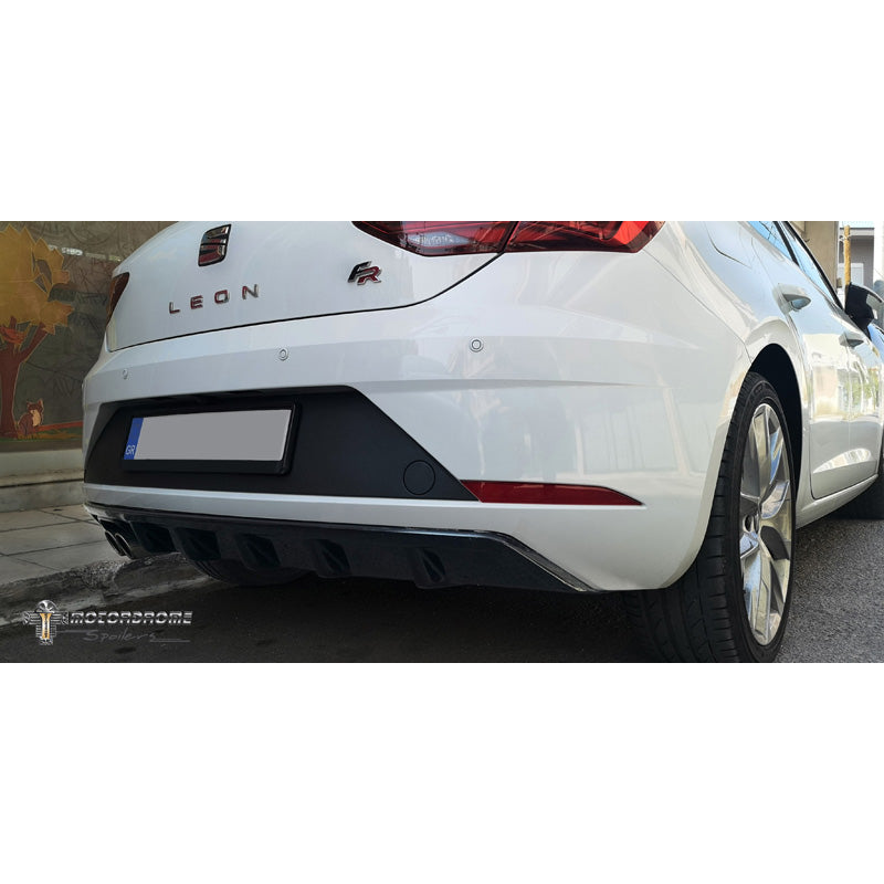 Motordrome, minigonna del paraurti posteriore (diffusore), adatta per Seat Leon 5F FR 5 porte Facelift 2017-2020 (ABS)
