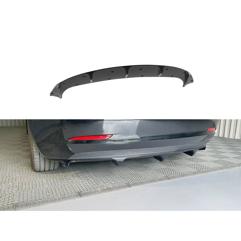 Motordrome, faldón trasero (difusor), ABS negro brillante, compatible con Tesla Model 3 2017-2023