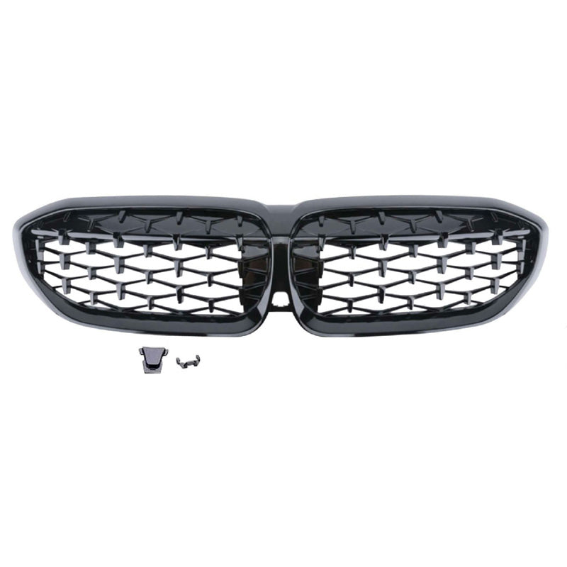 Lesklá černá maska chladiče, Diamond, vhodné pro BMW 3-Series G20/G21 2019- bez LCI