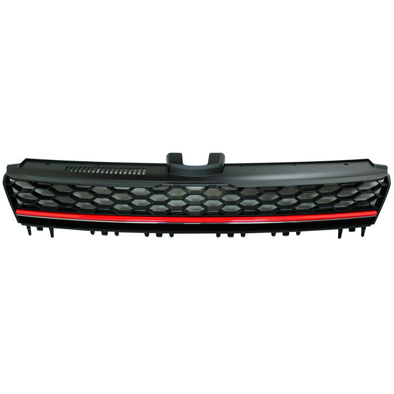AutoStyle, sportowy grill, styl GTI, pasuje do Volkswagen Golf VII 2012-2017 czarny/czerwony