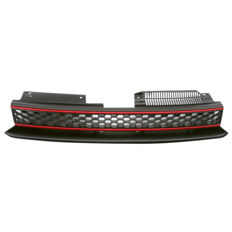 AutoStyle, sportowy grill, styl GTI, pasuje do Volkswagen Golf VI 2008-2012 czarny/czerwony