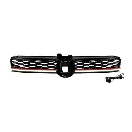AutoStyle, Sportsgrill, GTi-Look med LED-strip, passer til Volkswagen Golf VII (7.5) HB/Variant Facelift (2017-2020)