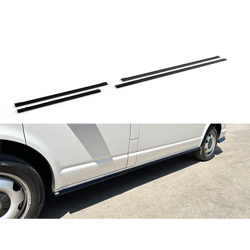 Motordrome, Side skirts, fits Volkswagen Transporter T6.1 LWB 2020-2022 (ABS Gloss black)