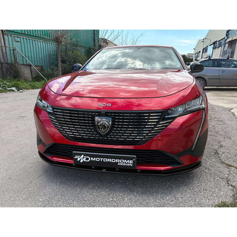 Motordrome, spoiler anteriore, adatto per Peugeot 308 III HB & SW 2021- (ABS Nero lucido)