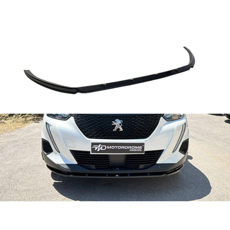 Motordrome, Front spoiler, Fits Peugeot 2008 II 2019- (ABS Gloss Black)