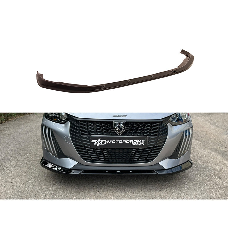 Motordrome, spoiler delantero, compatible con Peugeot 208 II Facelift 2023- excl. GT-Line (ABS negro brillo)
