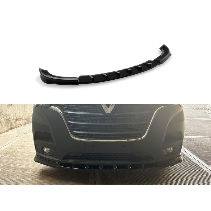 Motordrome, spoiler avant, compatible avec Renault Master Mk3 Facelift 2019-2024 (ABS noir brillant)