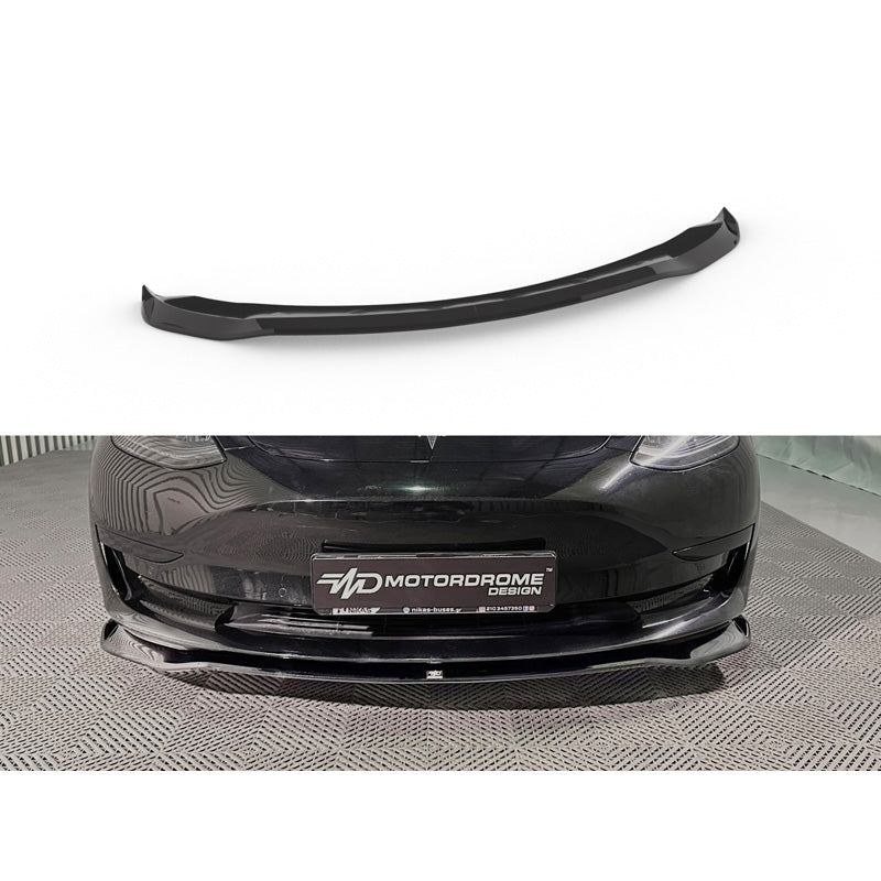Motordrome, spoiler delantero, ABS negro brillante, compatible con Tesla Model 3 (2017-2023)
