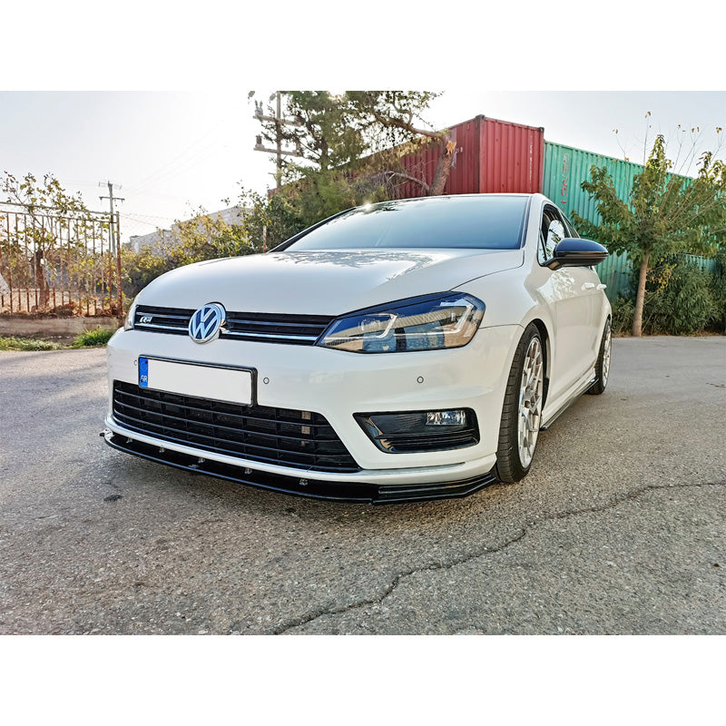 Motordrome, spoiler anteriore, adatto a Volkswagen Golf VII R / R-Line 2012-2017 (ABS nero lucido)