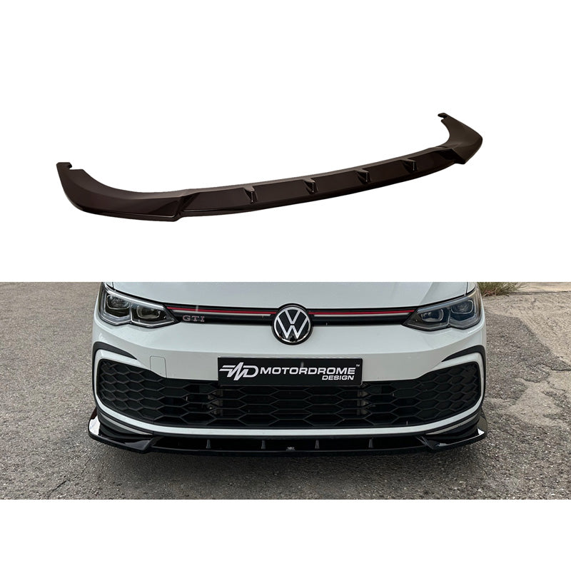 Motordrome, przedni spoiler, pasuje do Volkswagen Golf VIII (CD1) GTI/ R-Line 2020- (ABS czarny błyszczący)