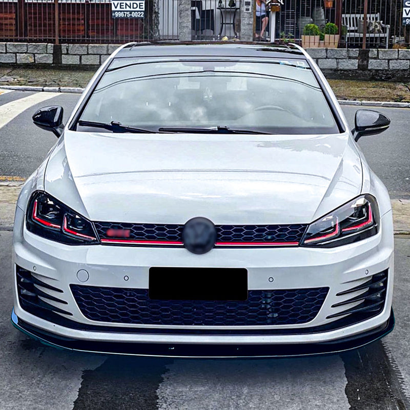 AutoStyle, przedni spojler lip, błyszczący czarny ABS, pasuje do Volkswagen Golf VII GTi/GTD/R/R-Line 2012-2017